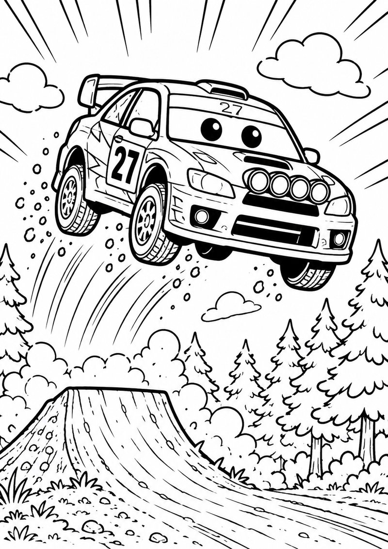 Auto De Rally Para Colorear dibujo para colorear