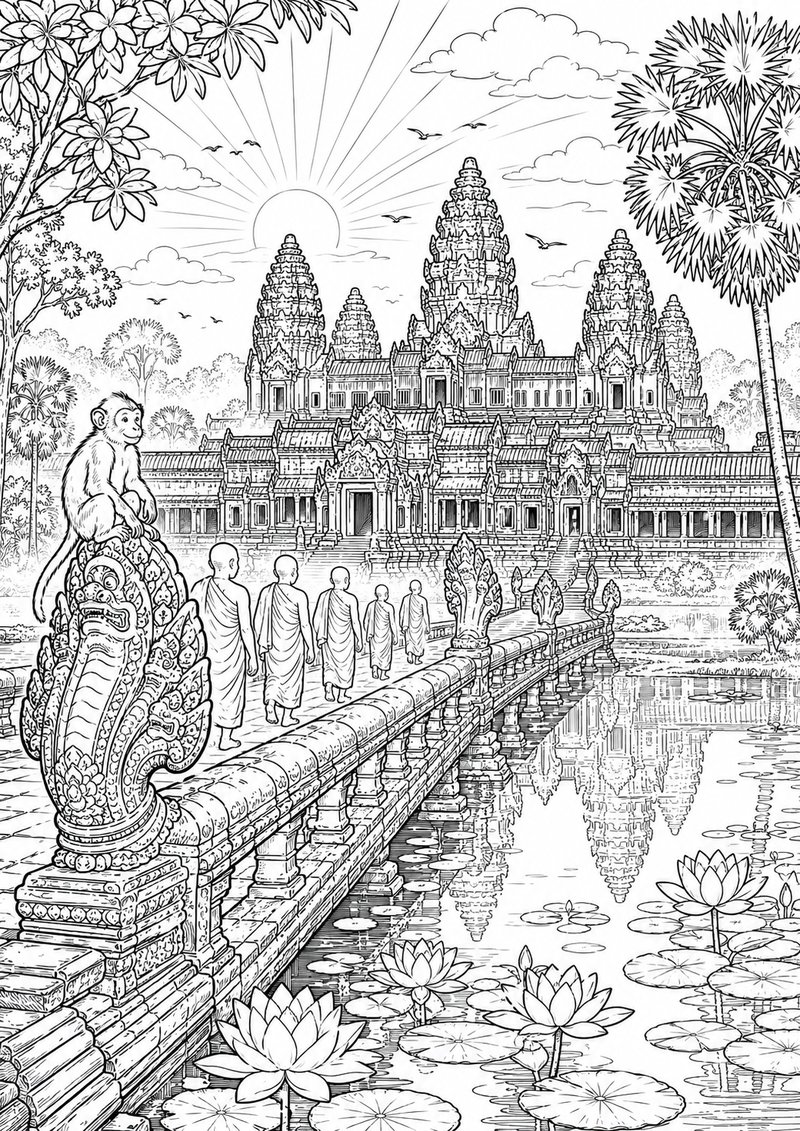 Camboya Para Colorear dibujo para colorear