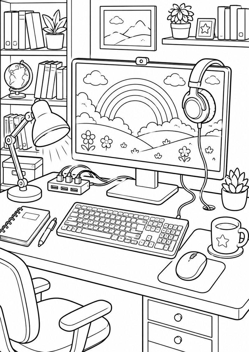 Computadora Para Colorear dibujo para colorear