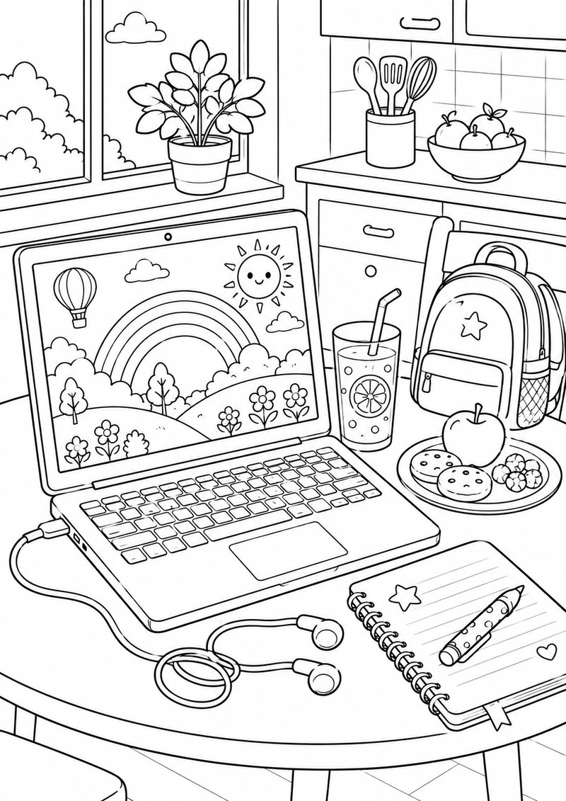 Computadora Portátil Para Colorear dibujo para colorear