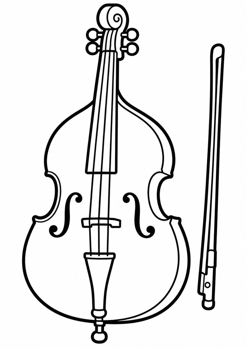 Contrabajo Para Colorear dibujo para colorear
