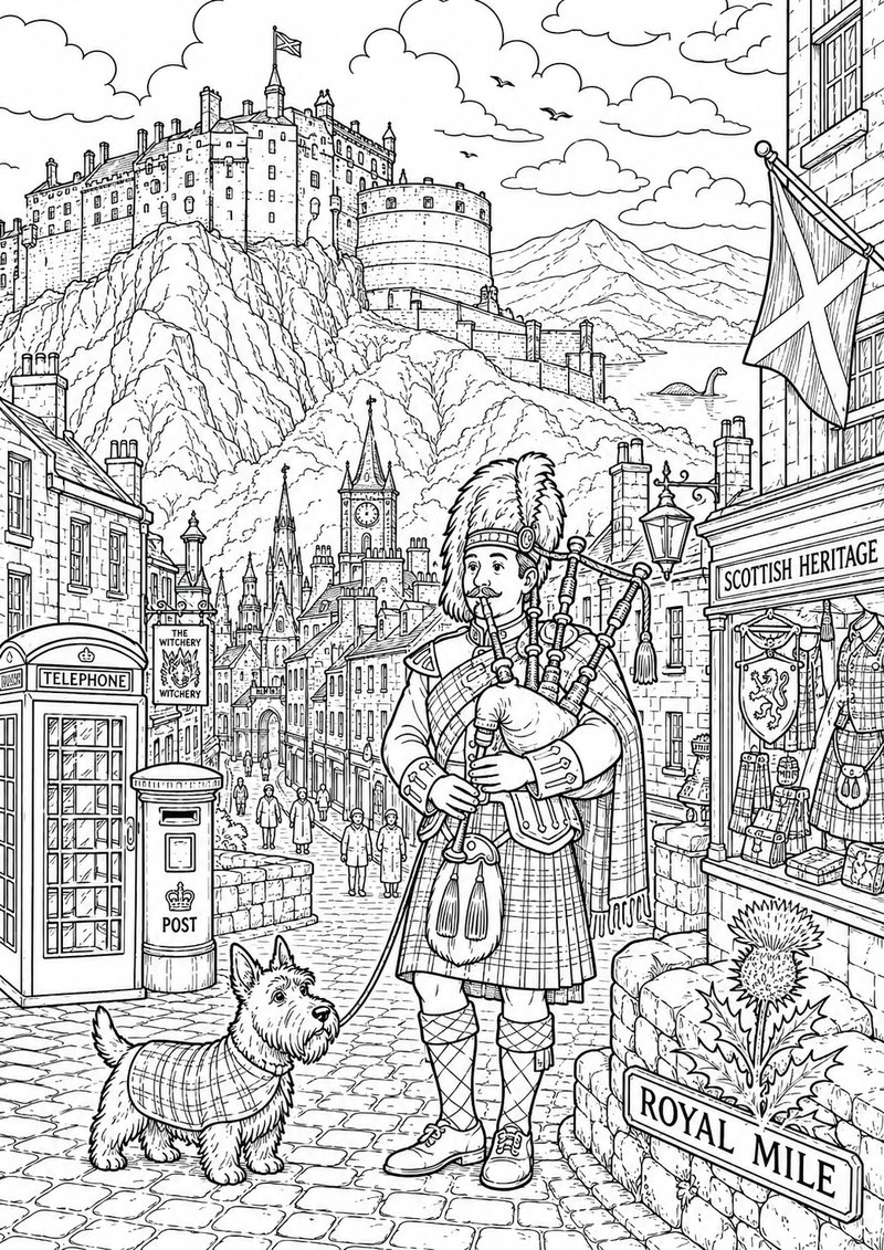 Escocia Para Colorear dibujo para colorear