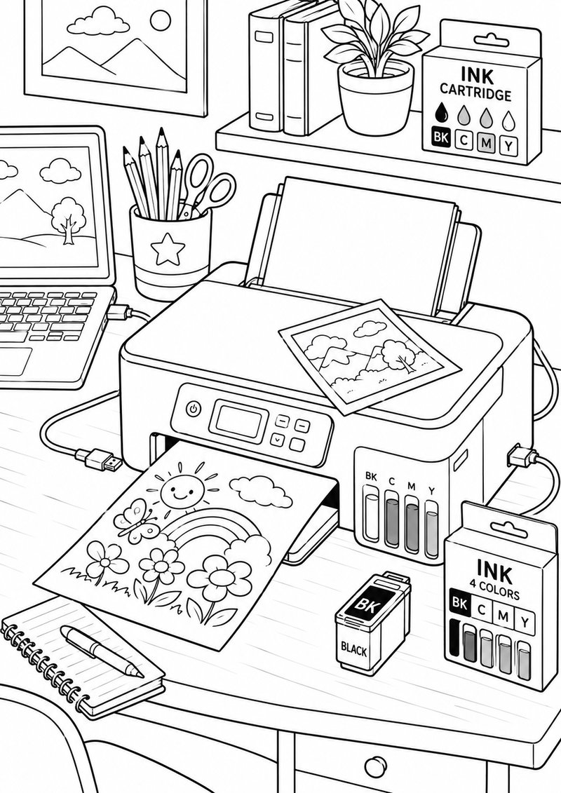 Impresora Para Colorear dibujo para colorear
