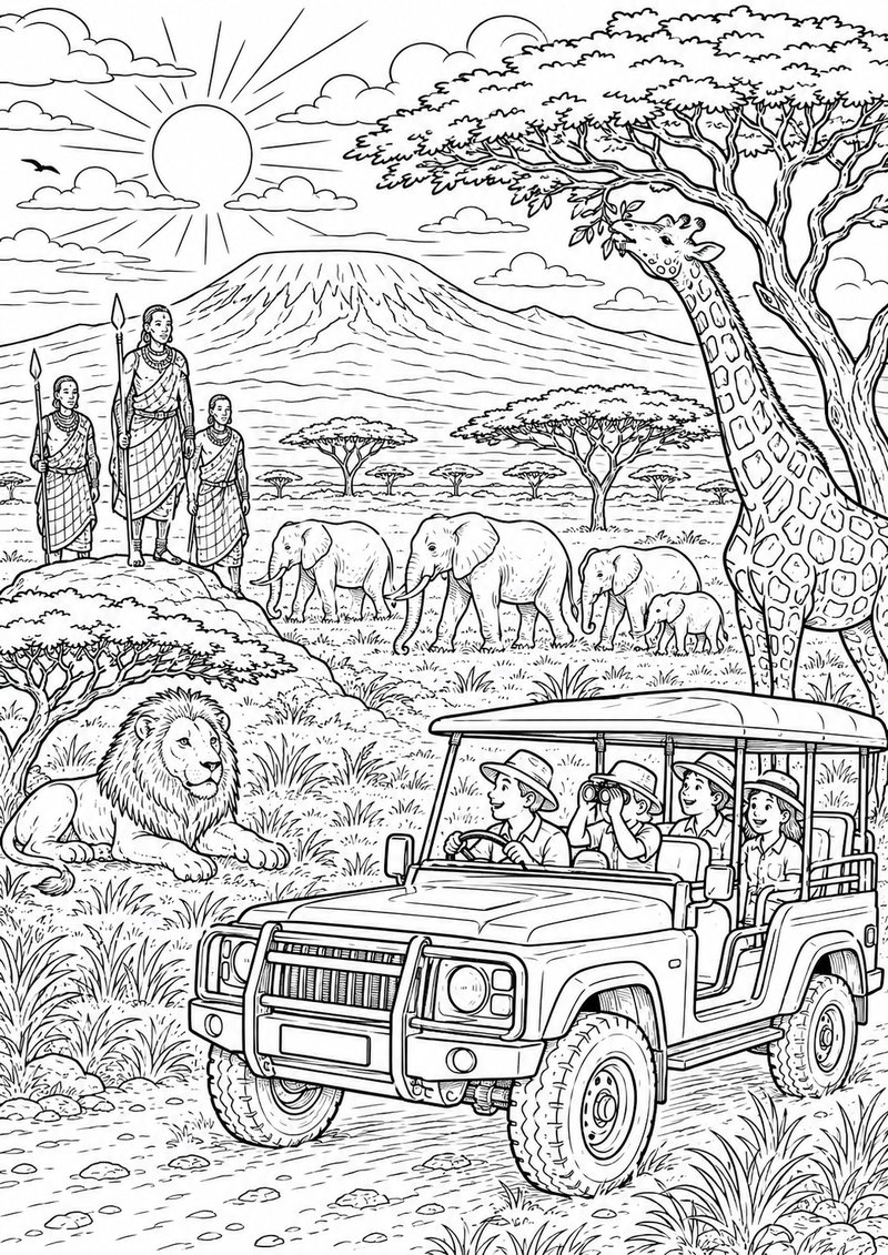 Kenia Para Colorear dibujo para colorear