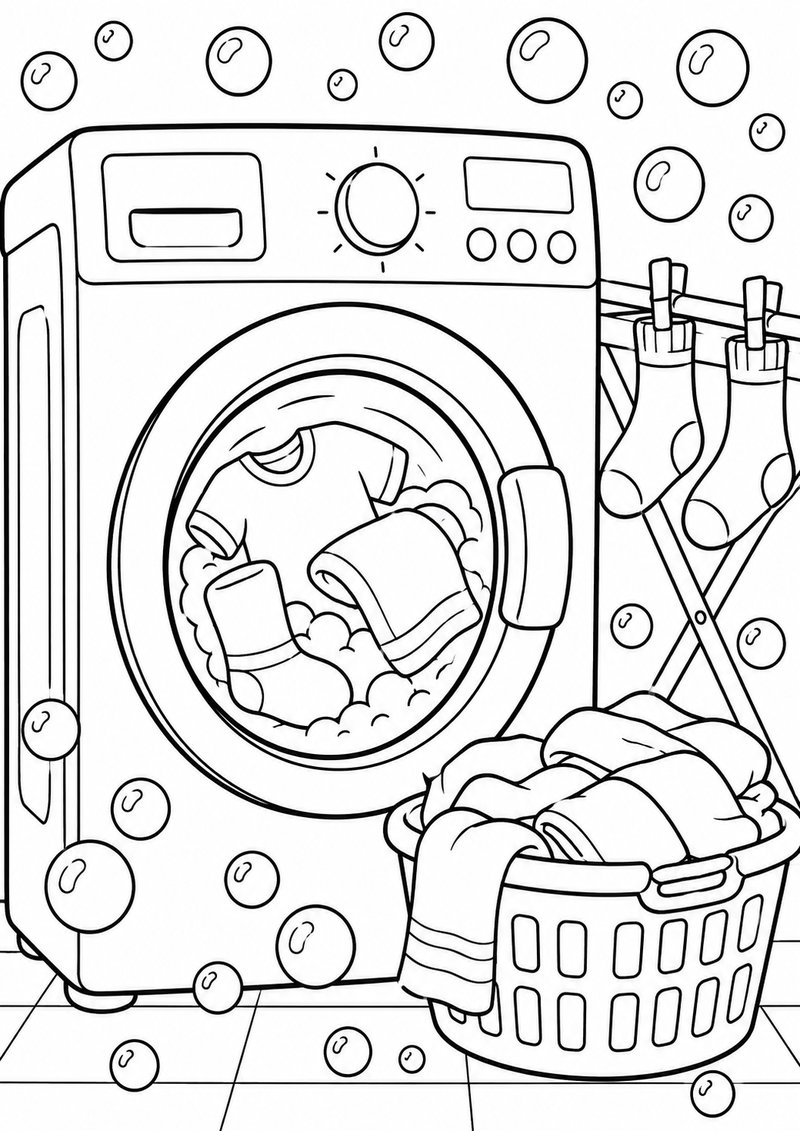 Lavadora Para Colorear dibujo para colorear