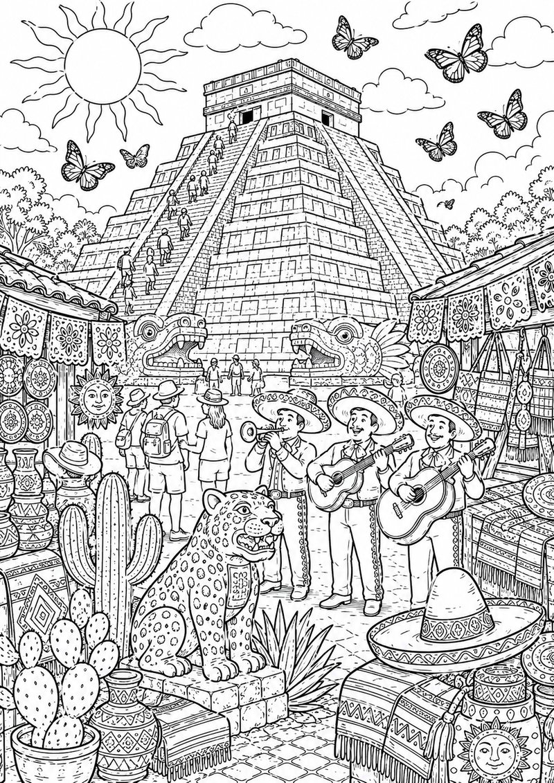 México Para Colorear dibujo para colorear
