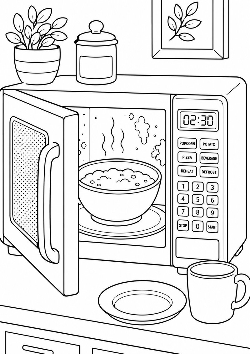 Microondas Para Colorear dibujo para colorear