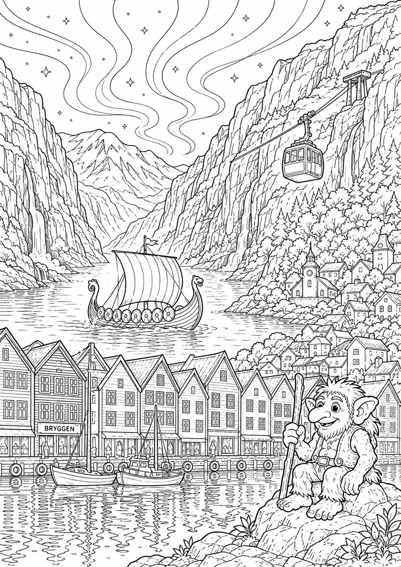 Noruega Para Colorear dibujo para colorear