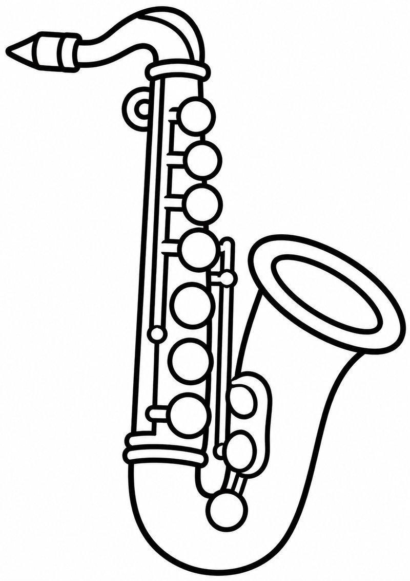 Saxofón Para Colorear dibujo para colorear