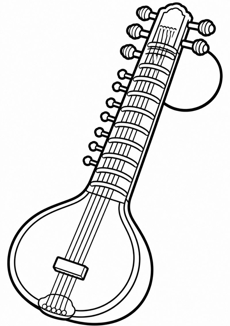 Sitar Para Colorear dibujo para colorear