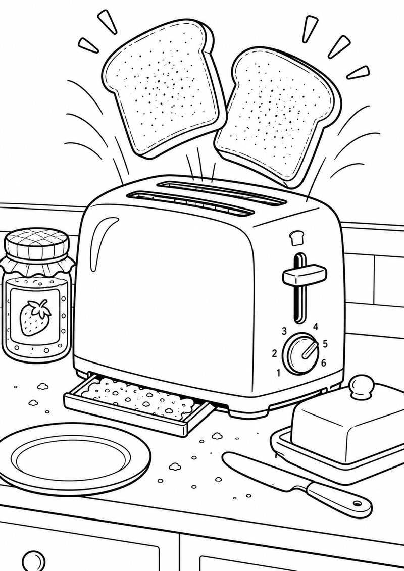Tostadora Para Colorear dibujo para colorear