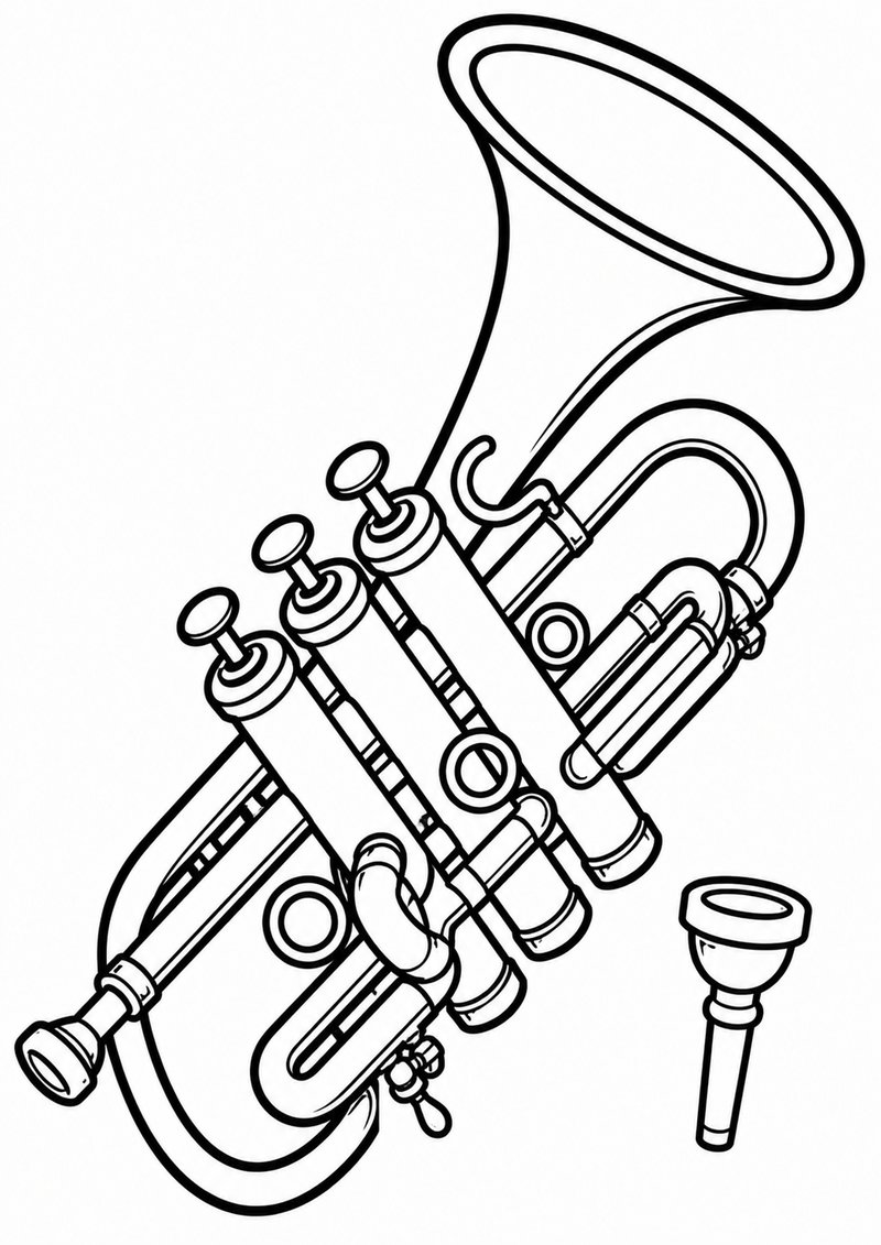 Trompeta 2 Para Colorear dibujo para colorear