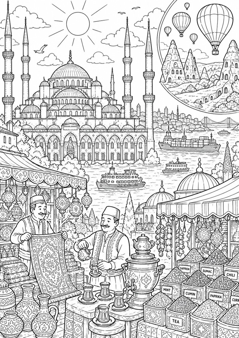 Turquía Para Colorear dibujo para colorear