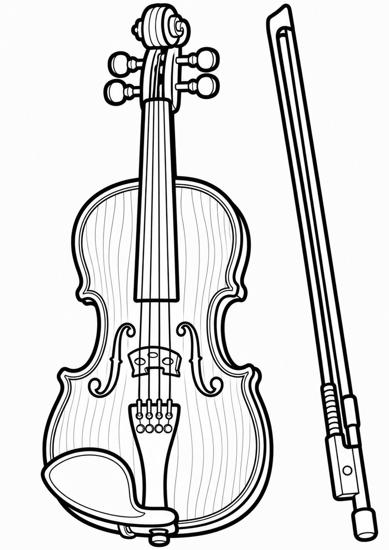 Violín 2 Para Colorear dibujo para colorear
