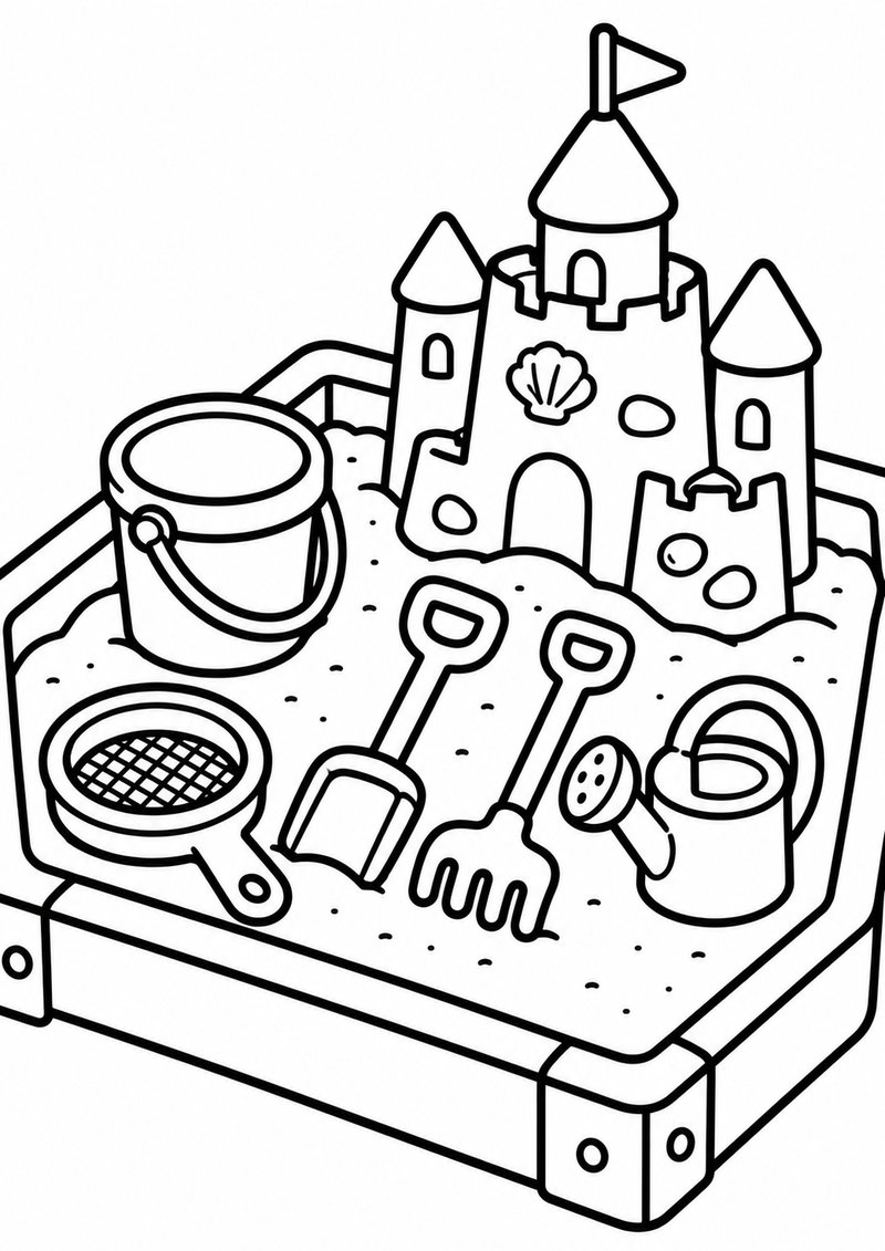 Cajón De Arena Para Colorear dibujo para colorear