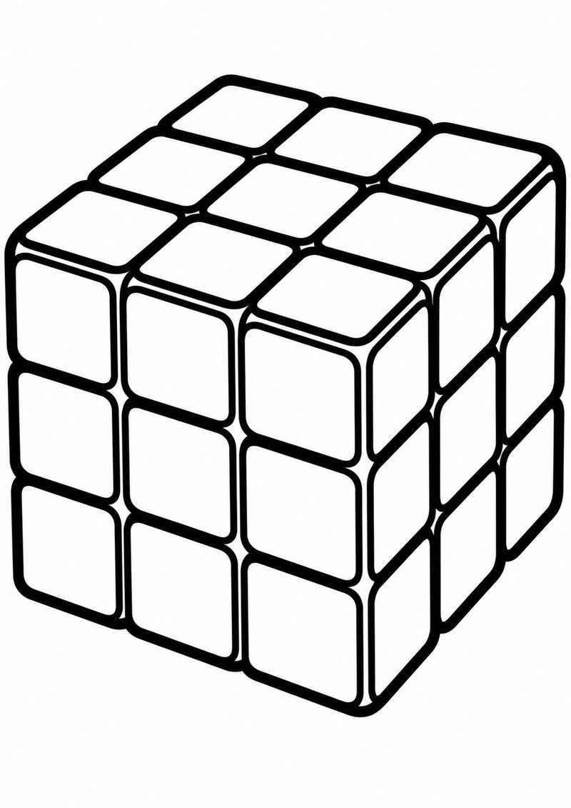 Cubo De Rubik Para Colorear dibujo para colorear