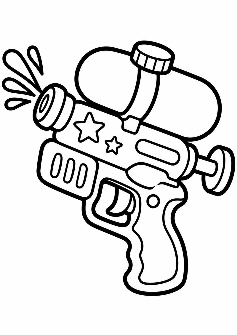 Pistola De Agua Para Colorear dibujo para colorear