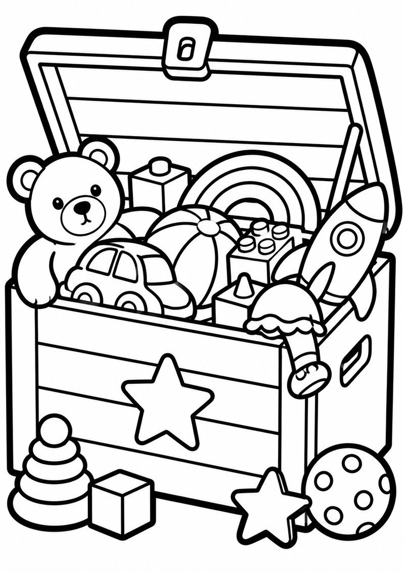 Set De Juguetes Para Colorear dibujo para colorear