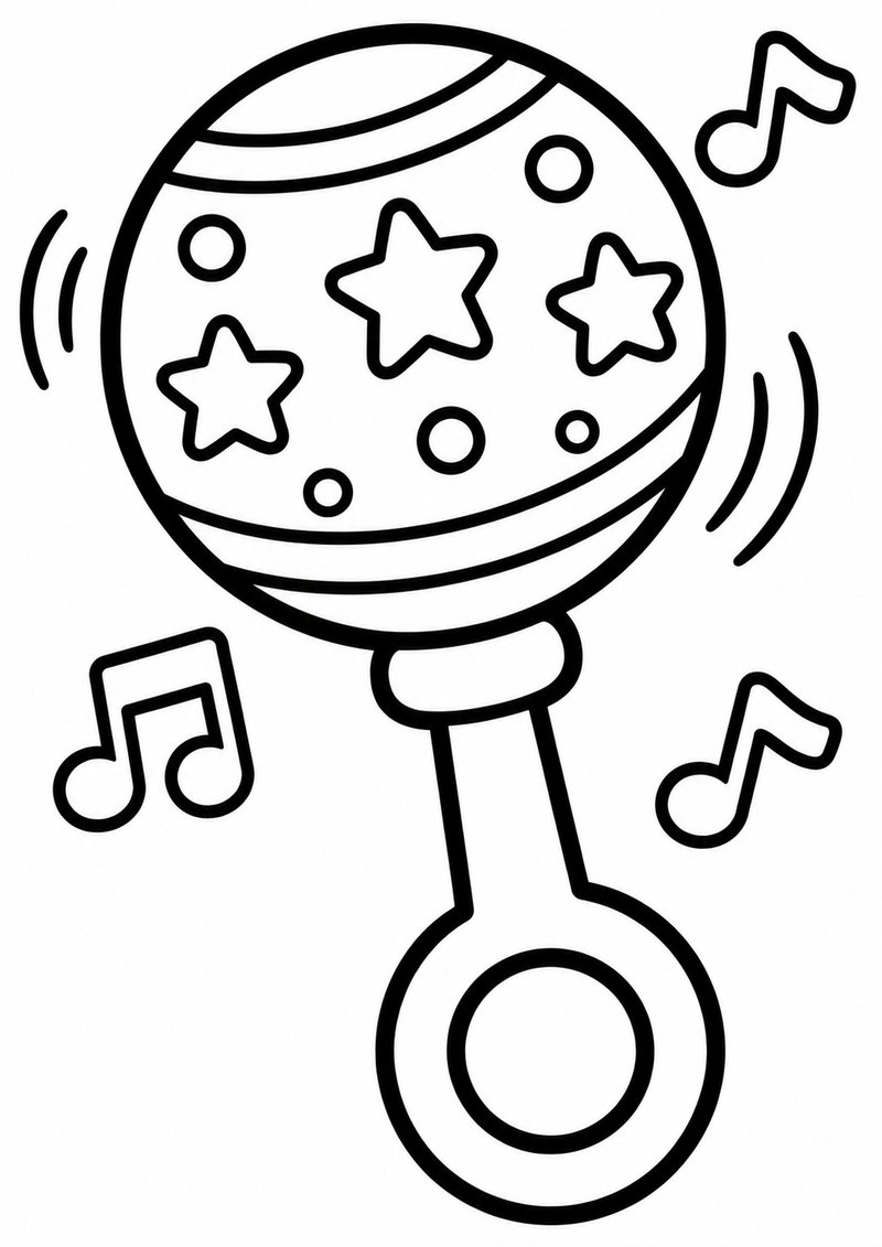 Sonajero Para Colorear dibujo para colorear