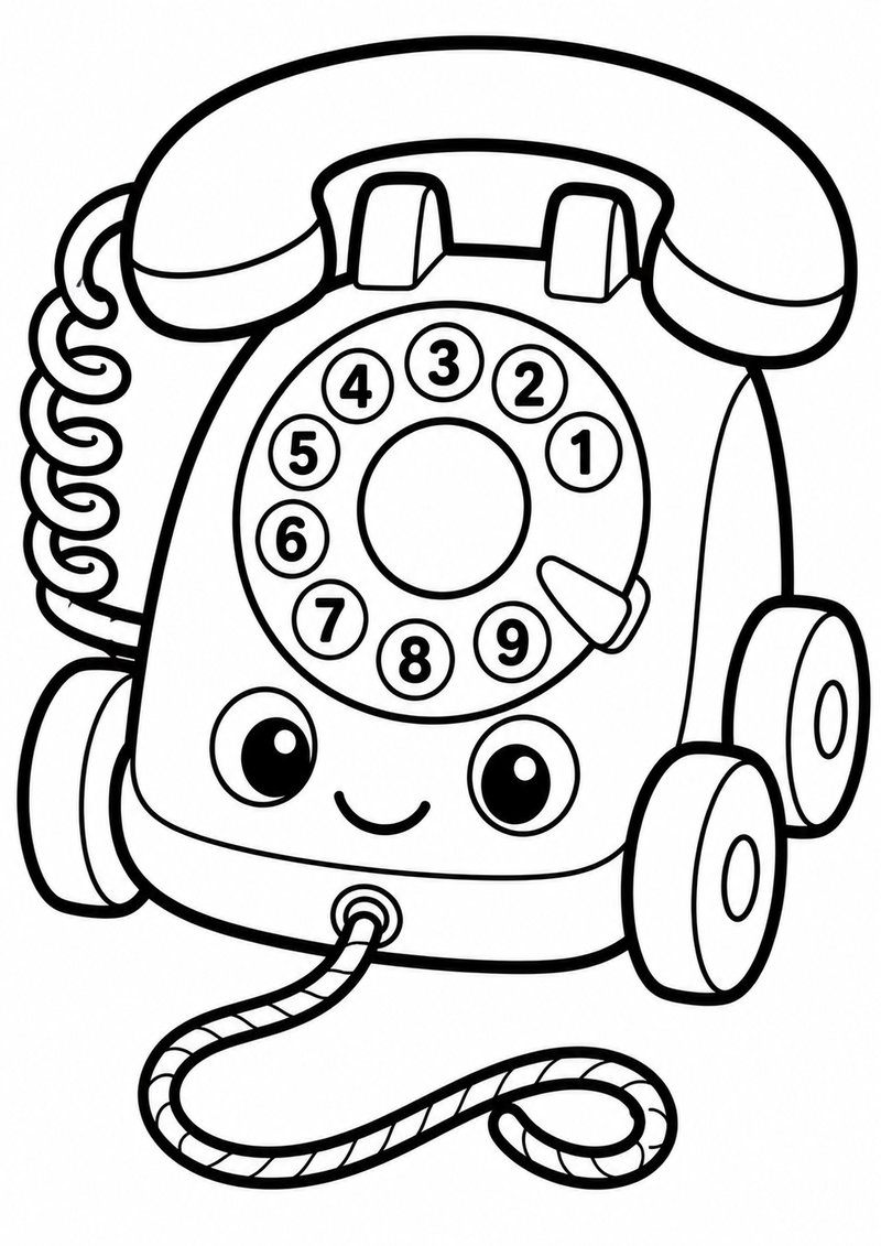 Teléfono De Juguete Para Colorear dibujo para colorear