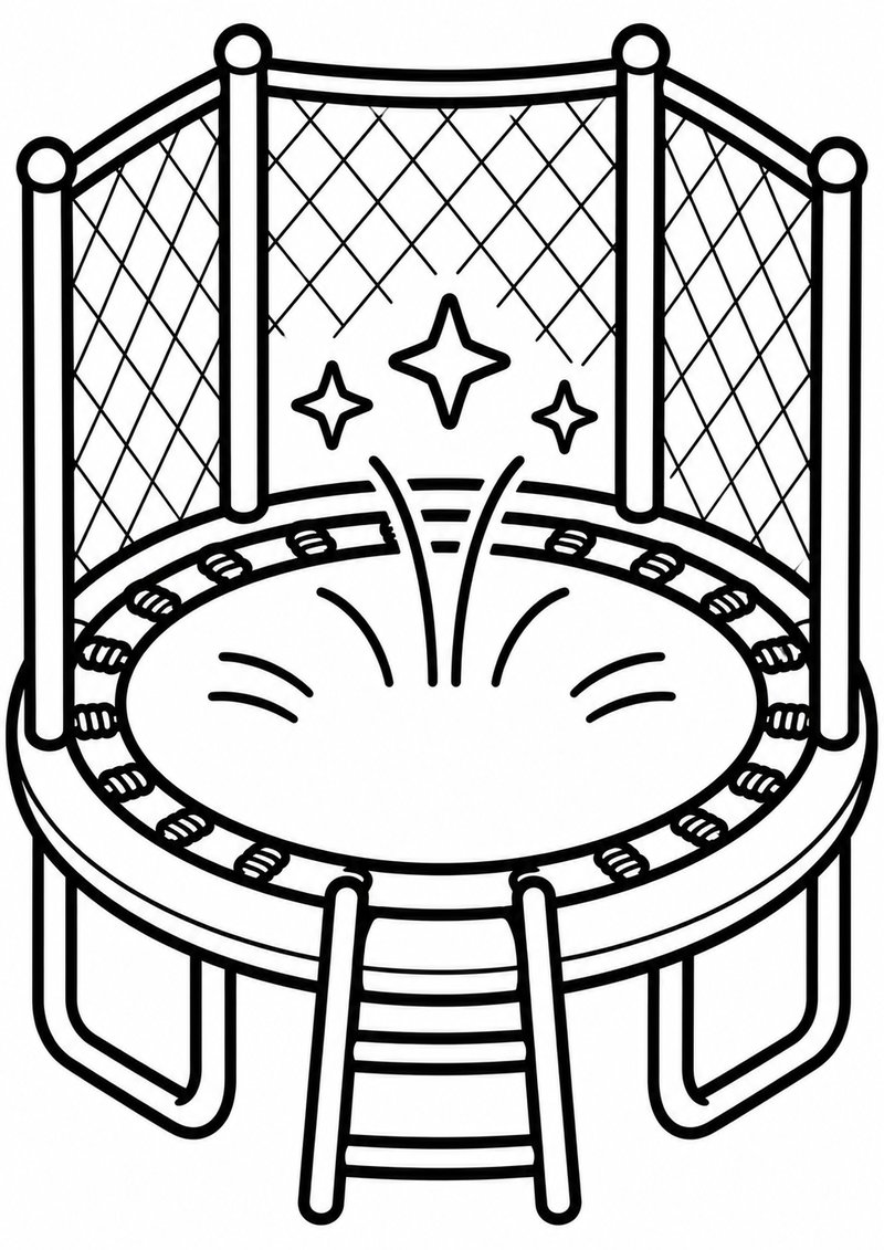 Trampolín Para Colorear dibujo para colorear