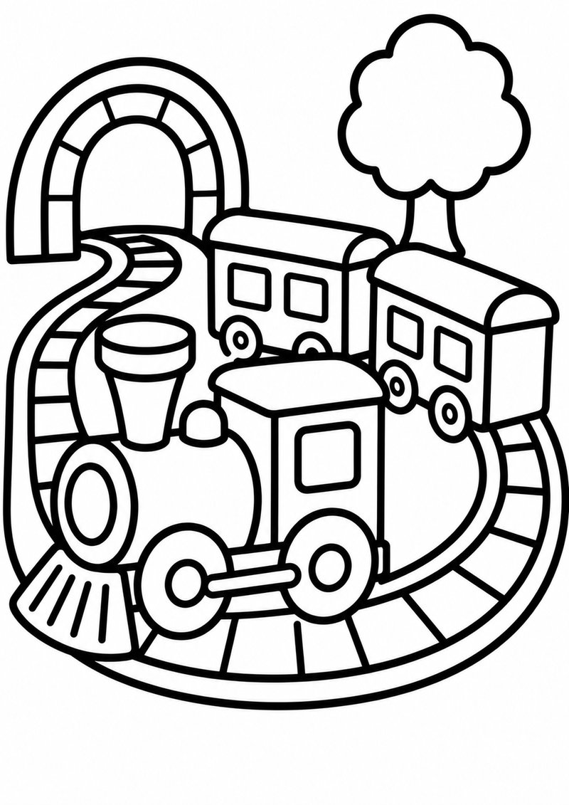 Tren De Juguete Para Colorear dibujo para colorear
