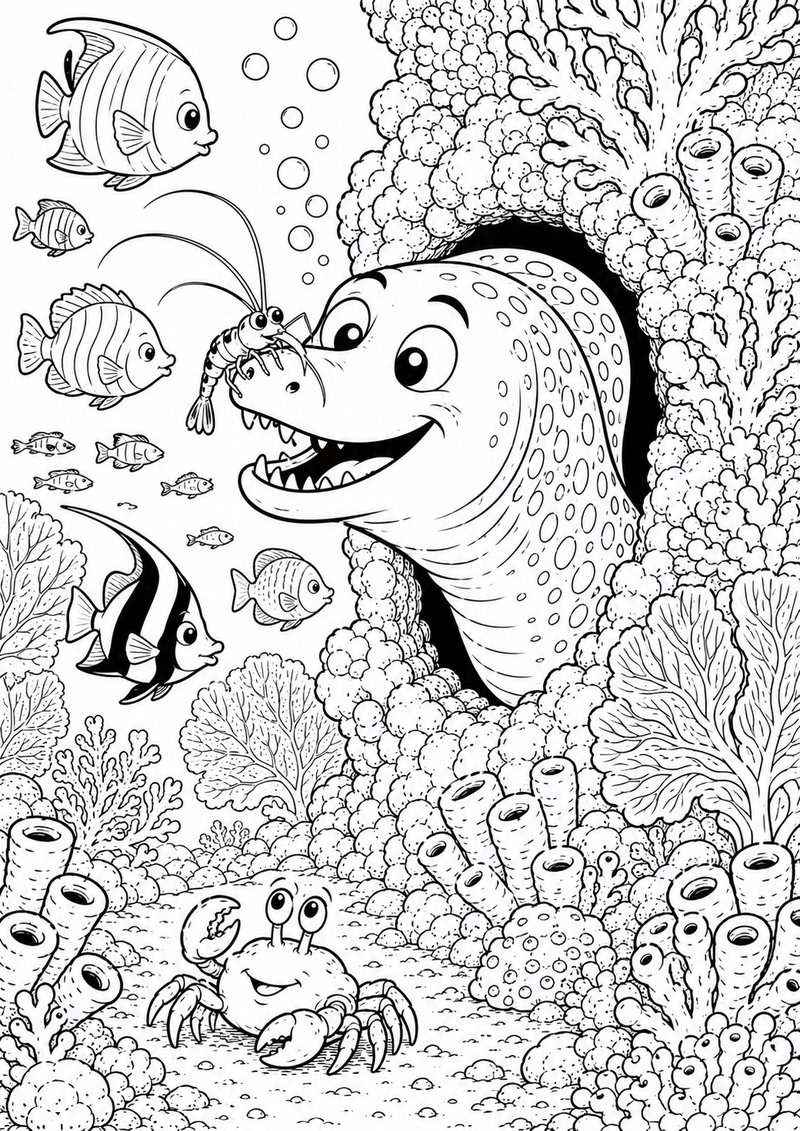 Anguila Para Colorear dibujo para colorear