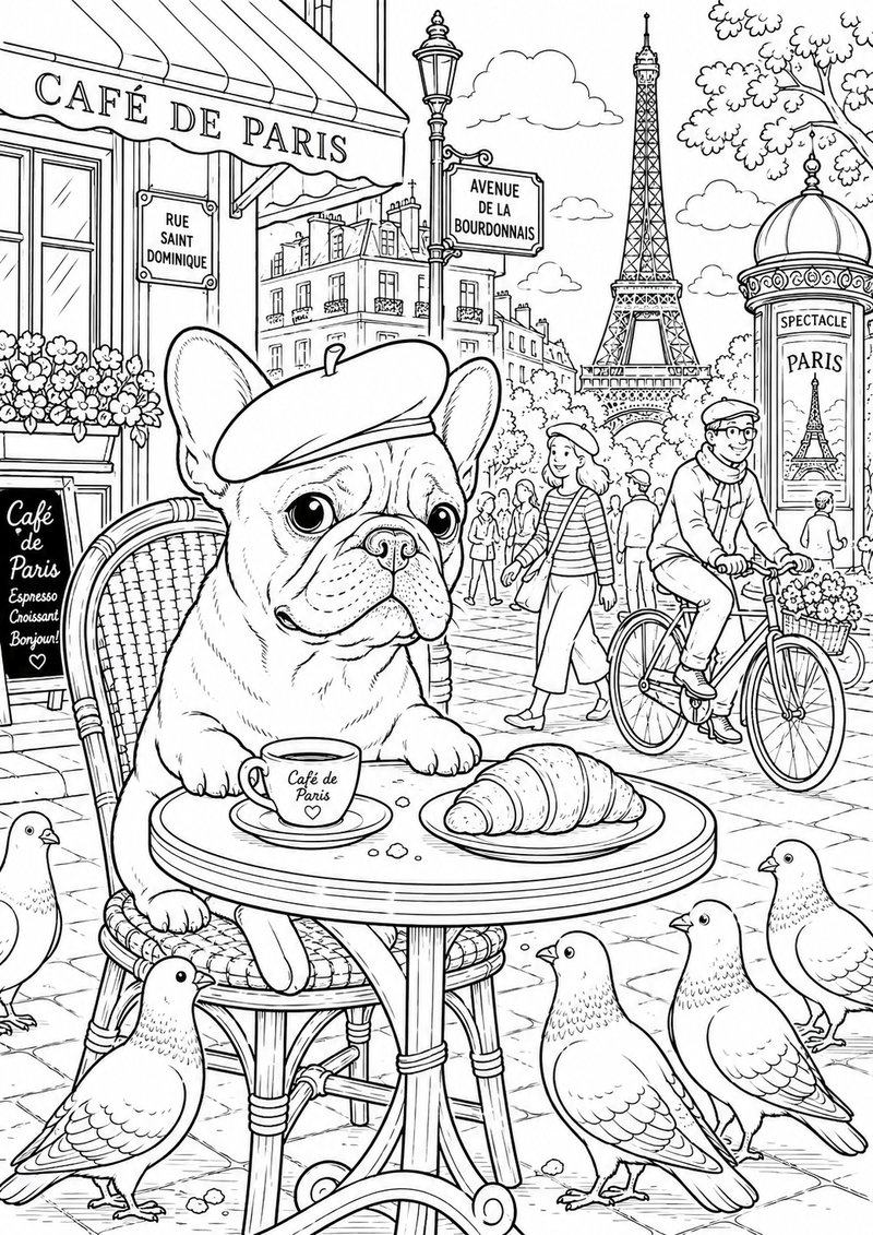 Bulldog Francés Para Colorear dibujo para colorear