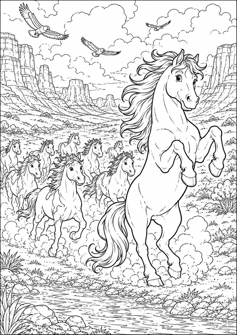 Caballos Para Colorear dibujo para colorear