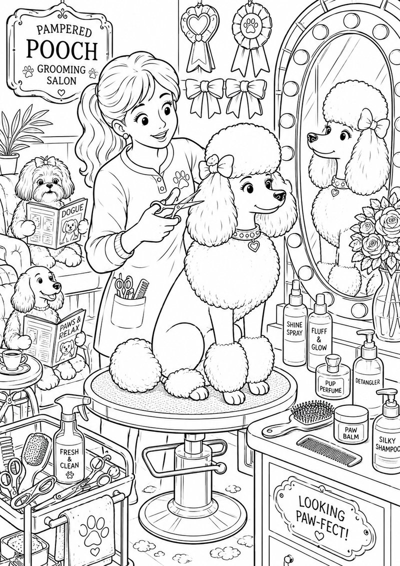Caniche Para Colorear dibujo para colorear