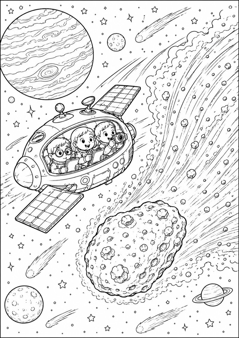 Caza De Cometas Para Colorear dibujo para colorear