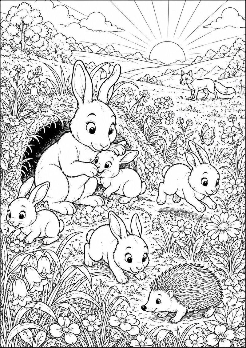Conejos Para Colorear dibujo para colorear