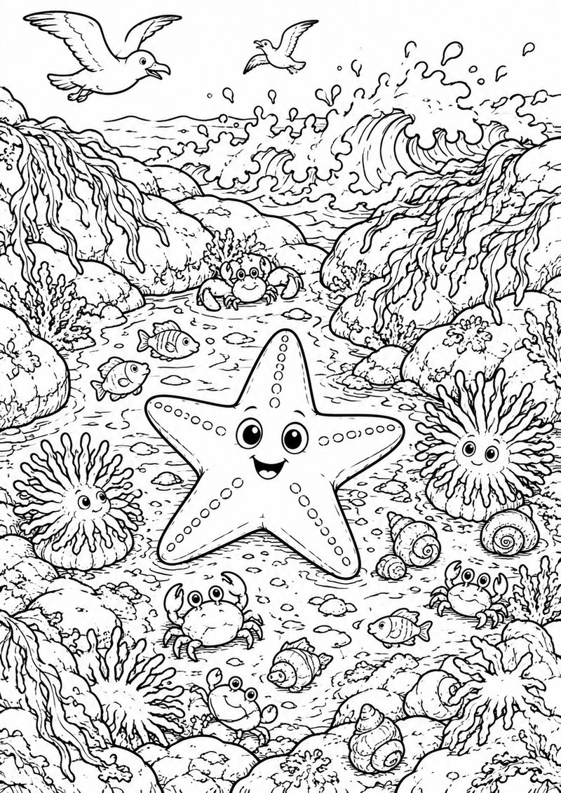 Estrella De Mar Para Colorear dibujo para colorear