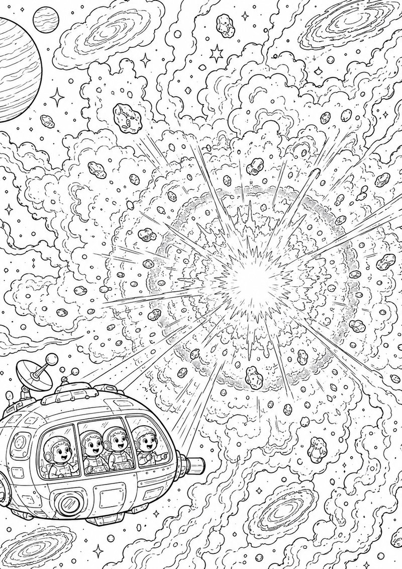 Explosión De Supernova Para Colorear dibujo para colorear