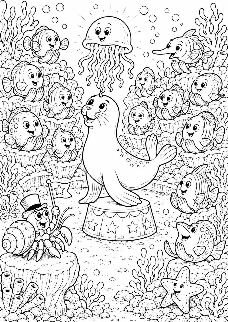 Foca Para Colorear 1 dibujo para colorear