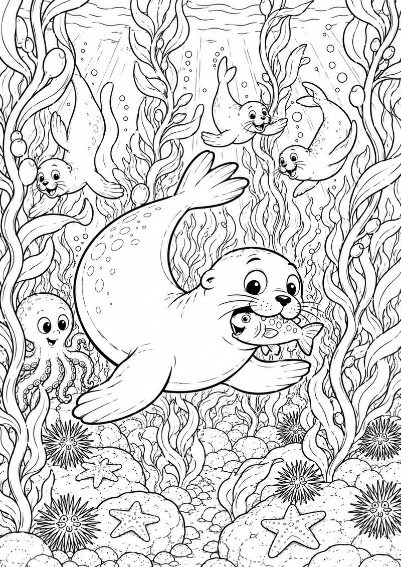 Foca Para Colorear 3 dibujo para colorear