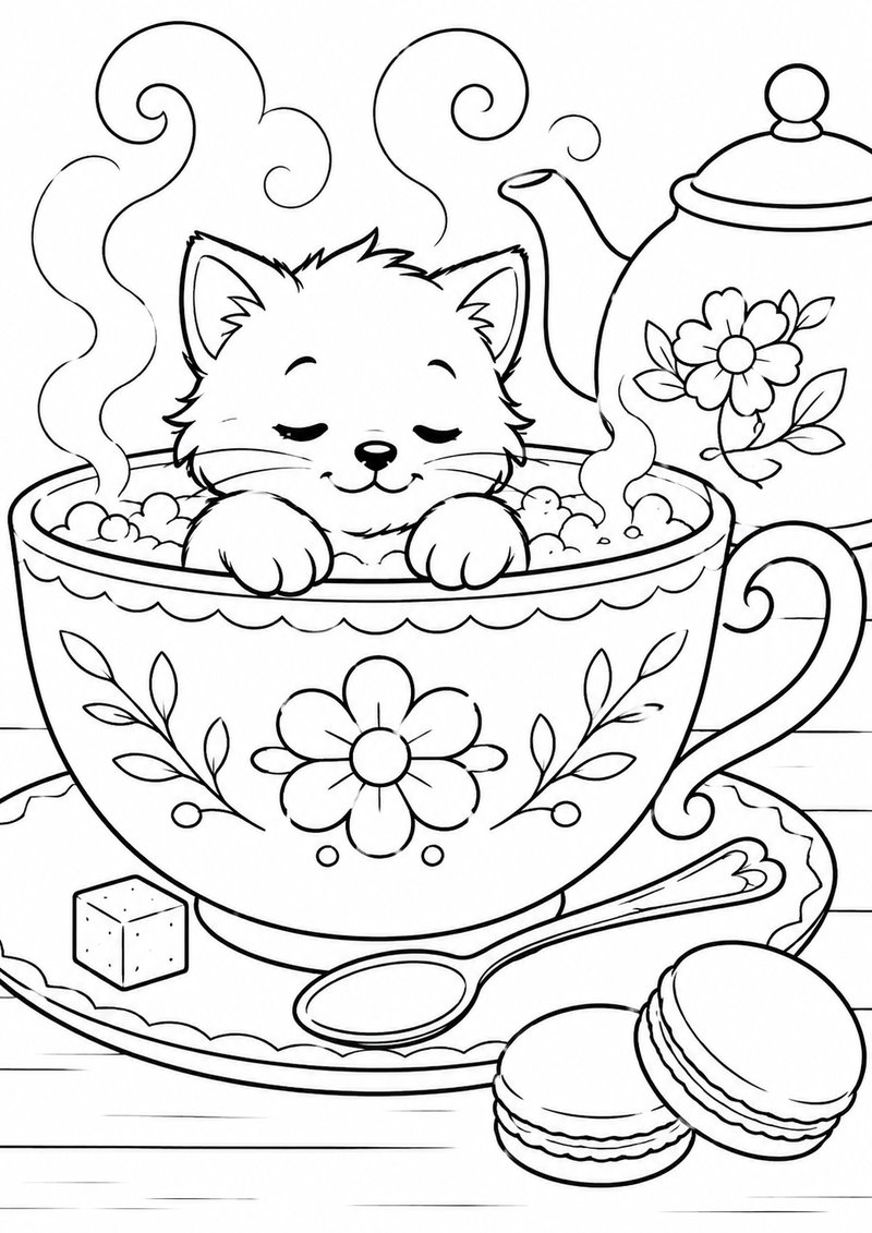Gatito Para Colorear 1 dibujo para colorear