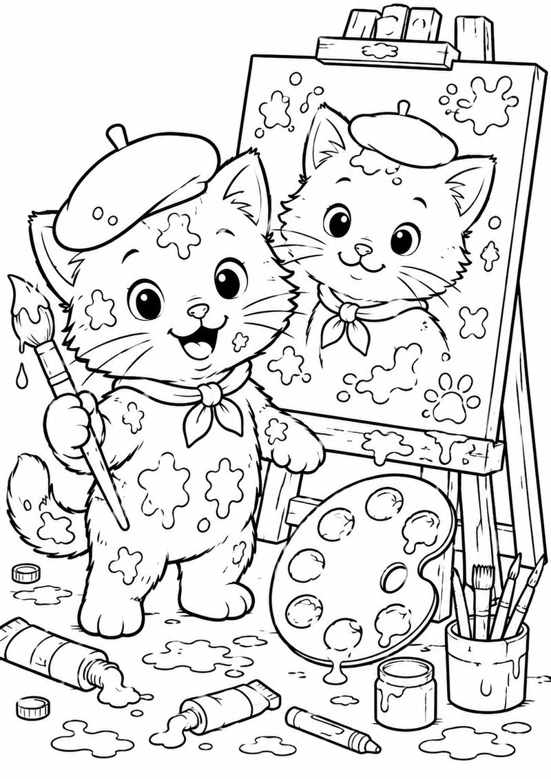 Gatito Para Colorear 4 dibujo para colorear