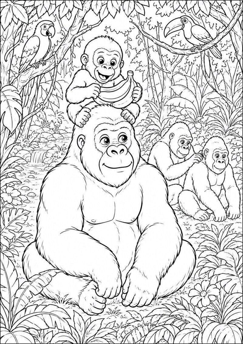 Gorila Para Colorear dibujo para colorear