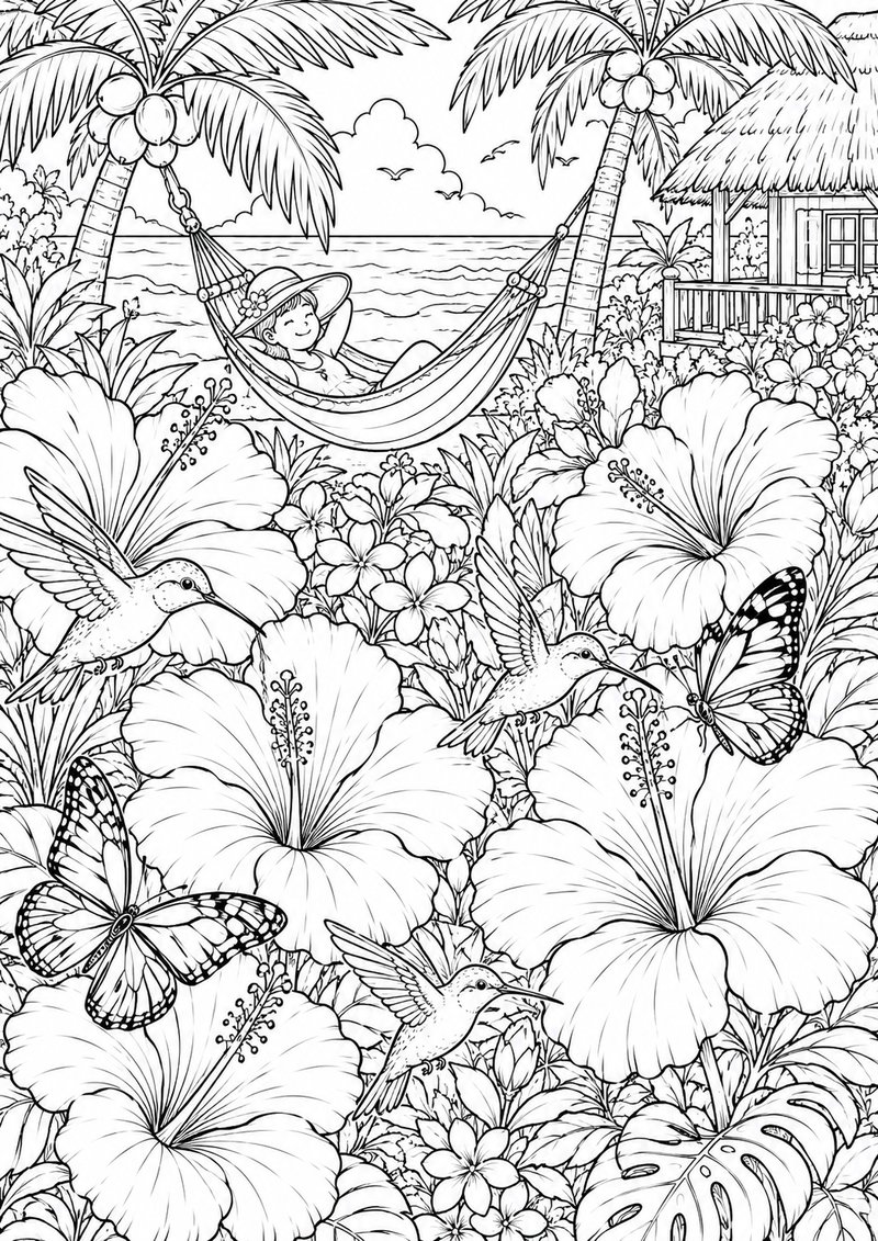 Hibisco Para Colorear dibujo para colorear