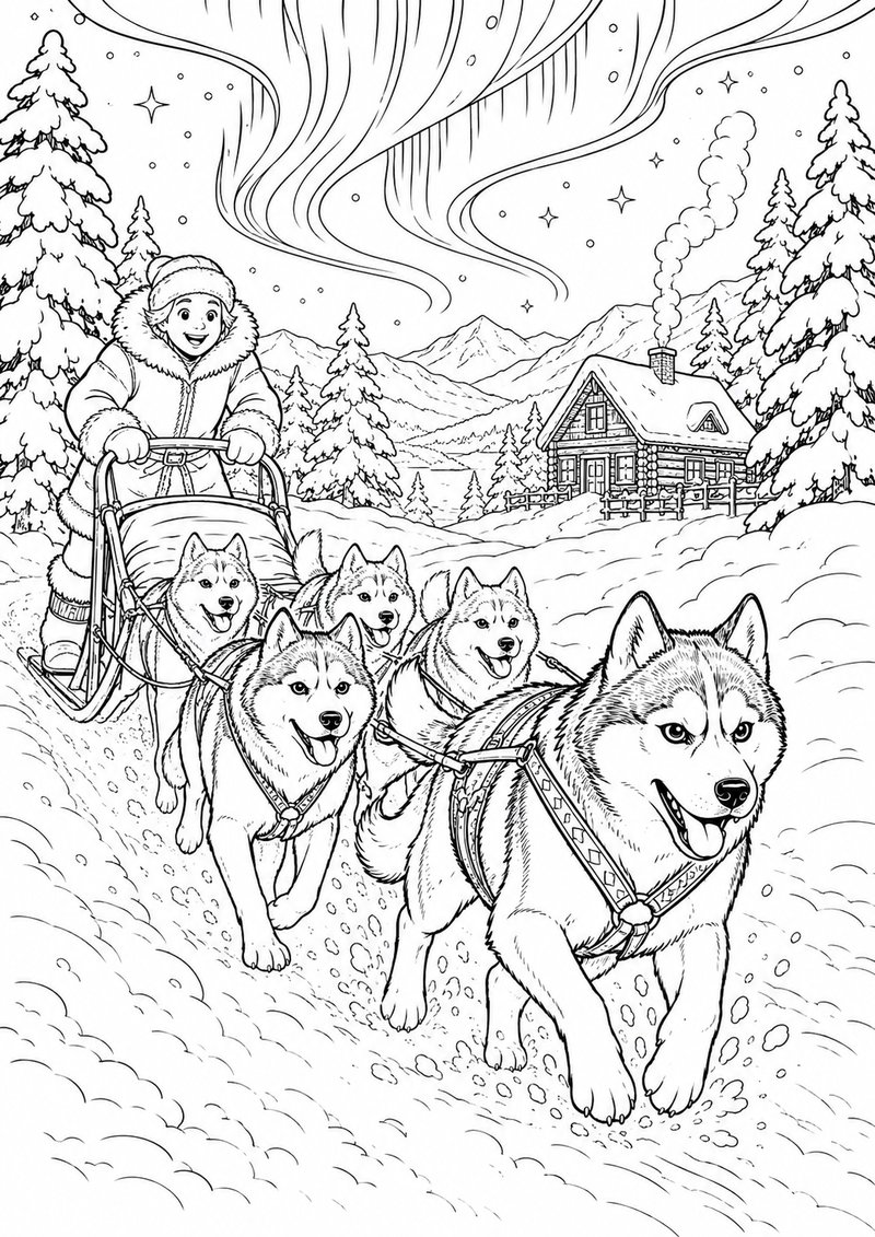 Husky Siberiano Para Colorear dibujo para colorear