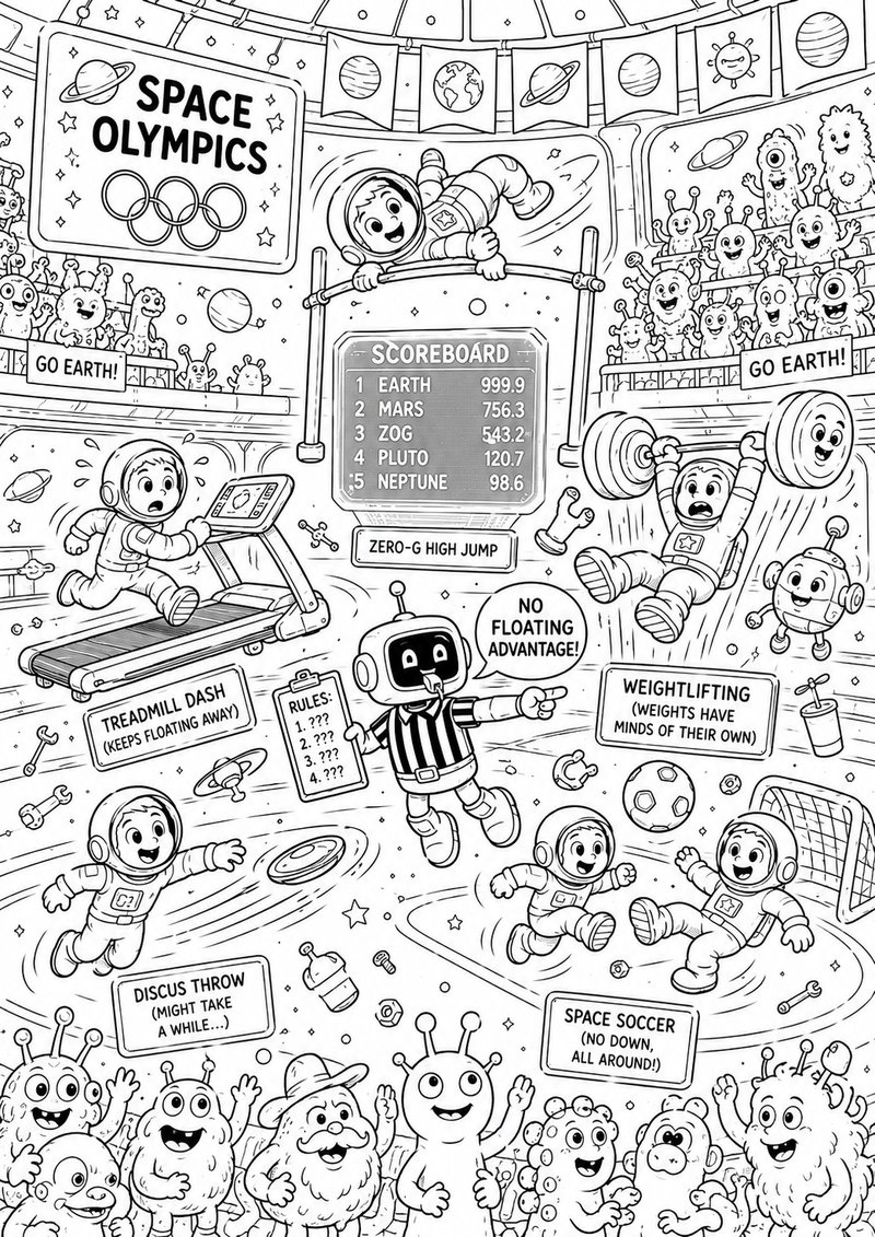 Juegos Olímpicos Espaciales Para Colorear dibujo para colorear