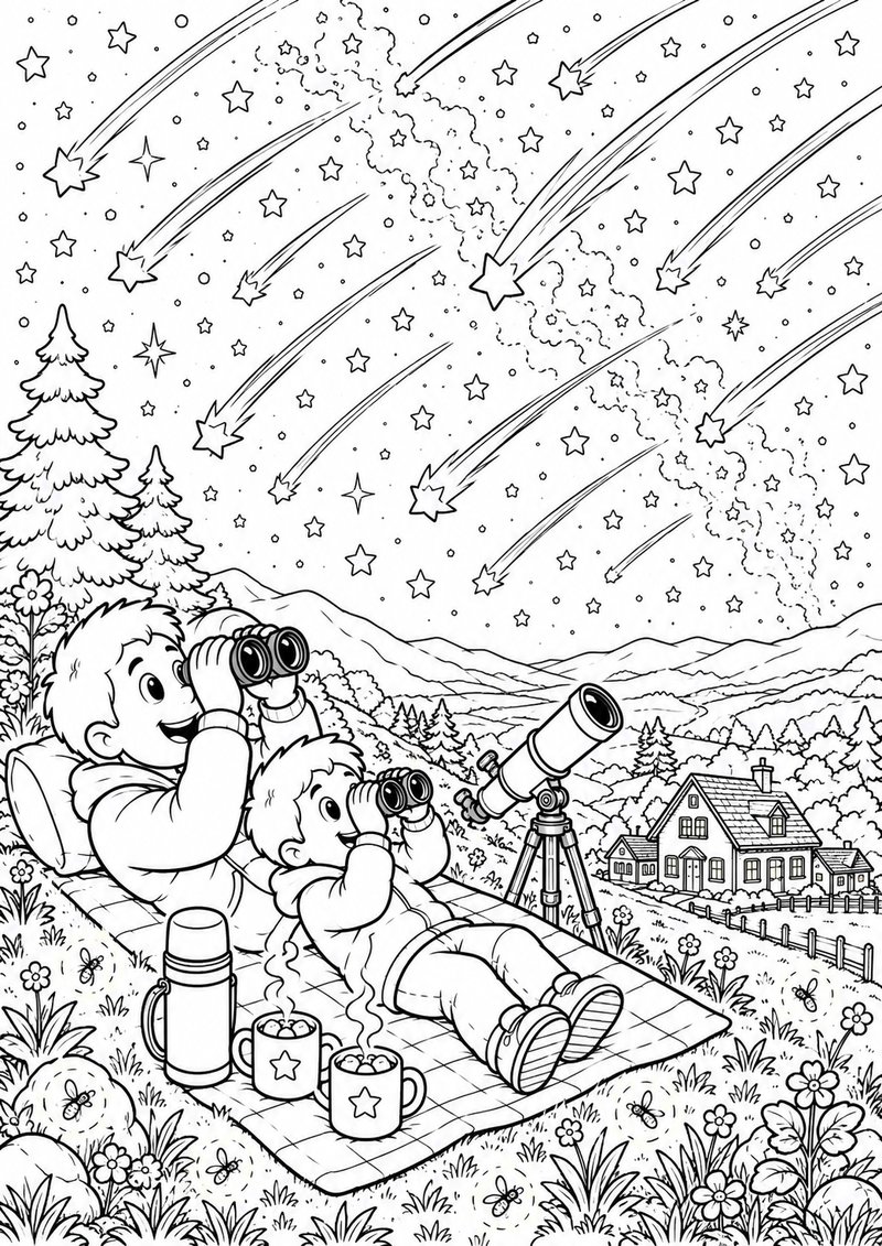Lluvia De Meteoros Para Colorear dibujo para colorear