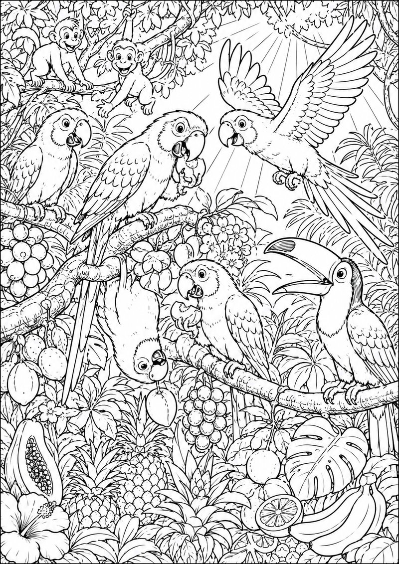 Loros Para Colorear dibujo para colorear