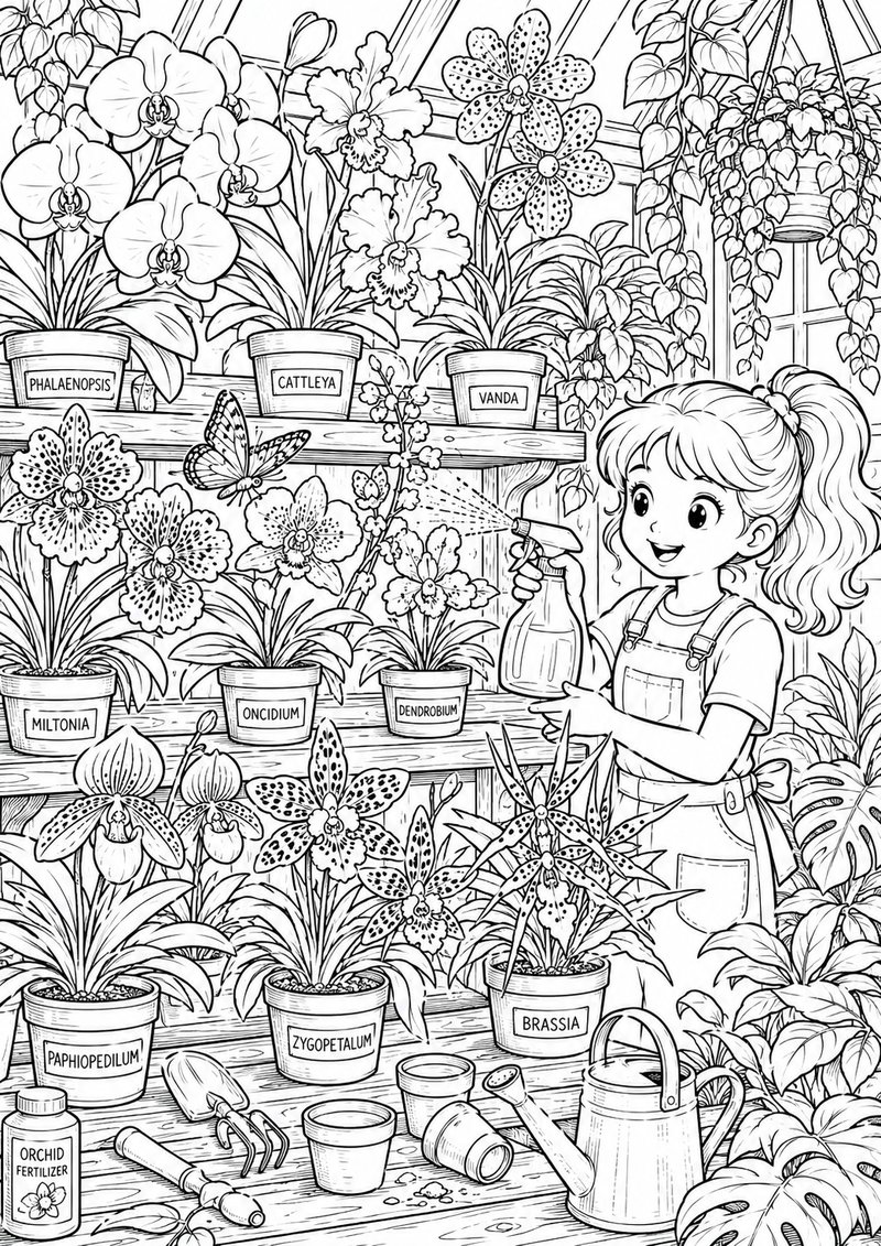 Orquídea Para Colorear dibujo para colorear