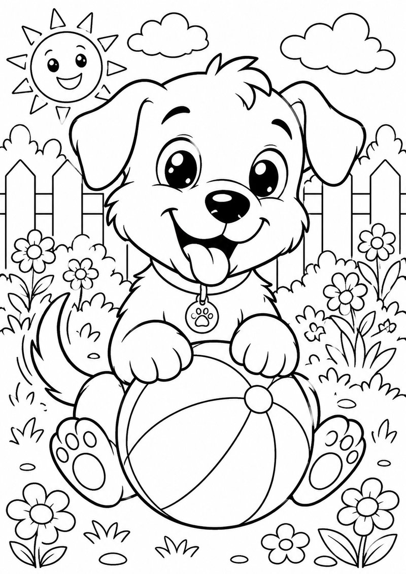 Perrito Para Colorear 1 dibujo para colorear
