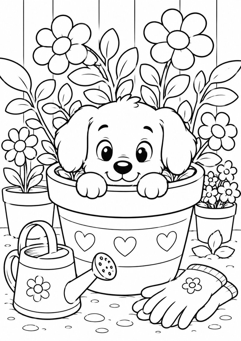 Perrito Para Colorear 16 dibujo para colorear