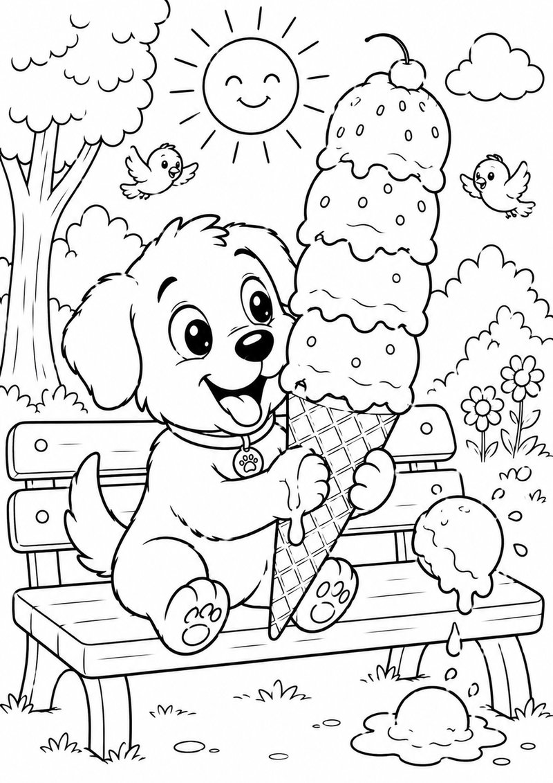 Perrito Para Colorear 7 dibujo para colorear