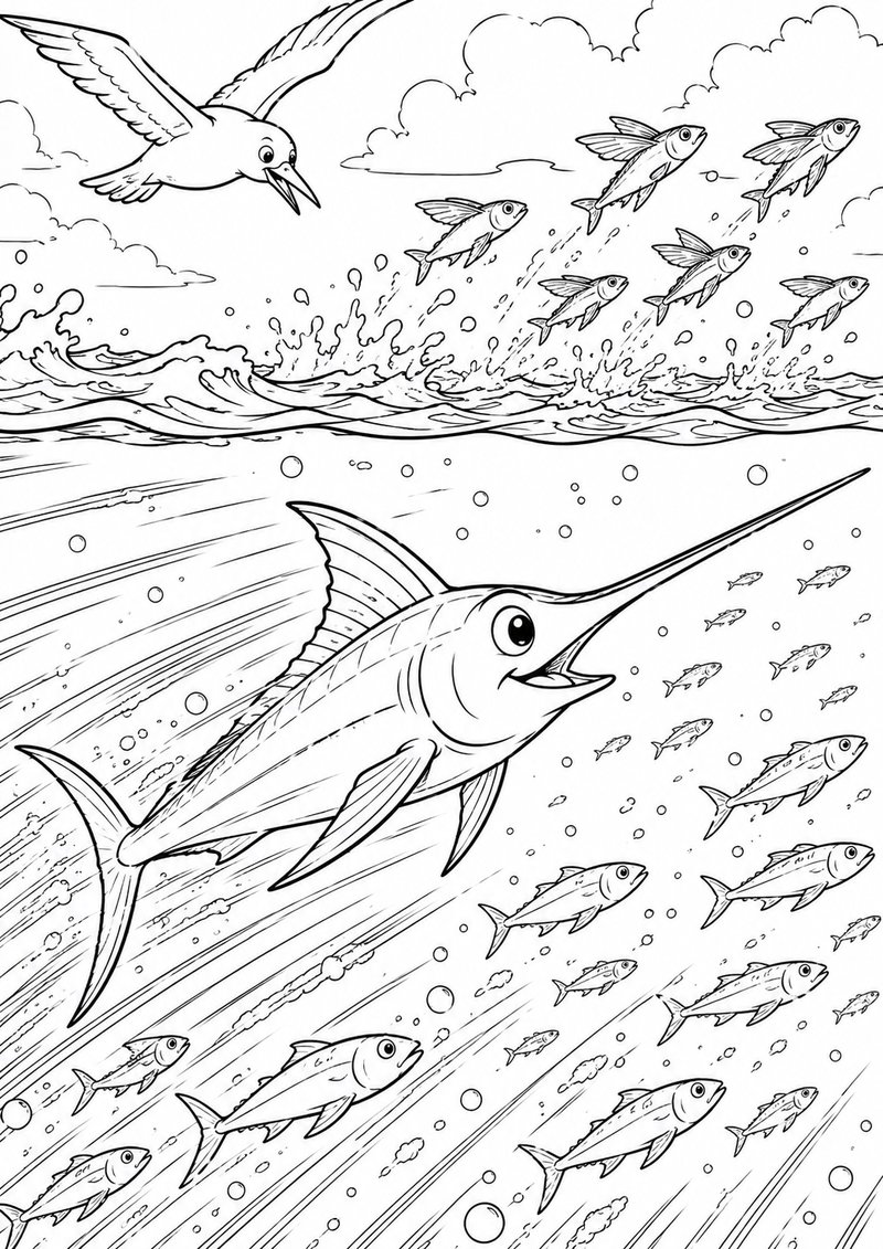Pez Espada Para Colorear dibujo para colorear