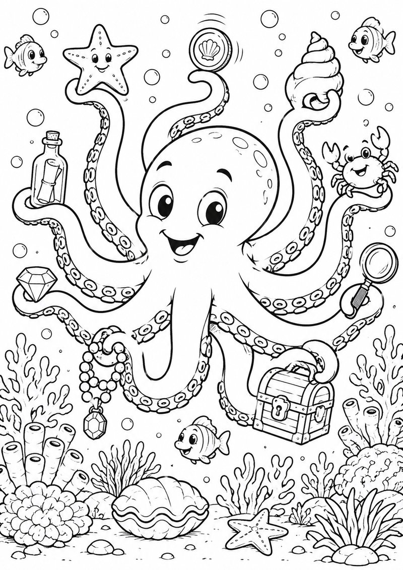 Pulpo Para Colorear dibujo para colorear